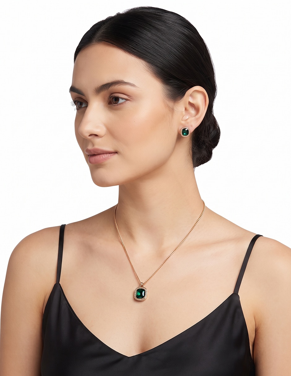 Aretes y collar de aleación de metal 2