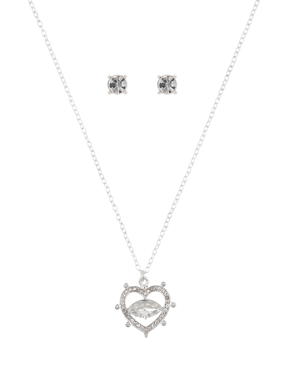 Aretes y collar de aleación de metal cristal