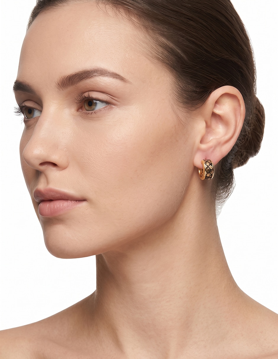 Aretes circulares Metallic Textured Color con acabado pulido 3