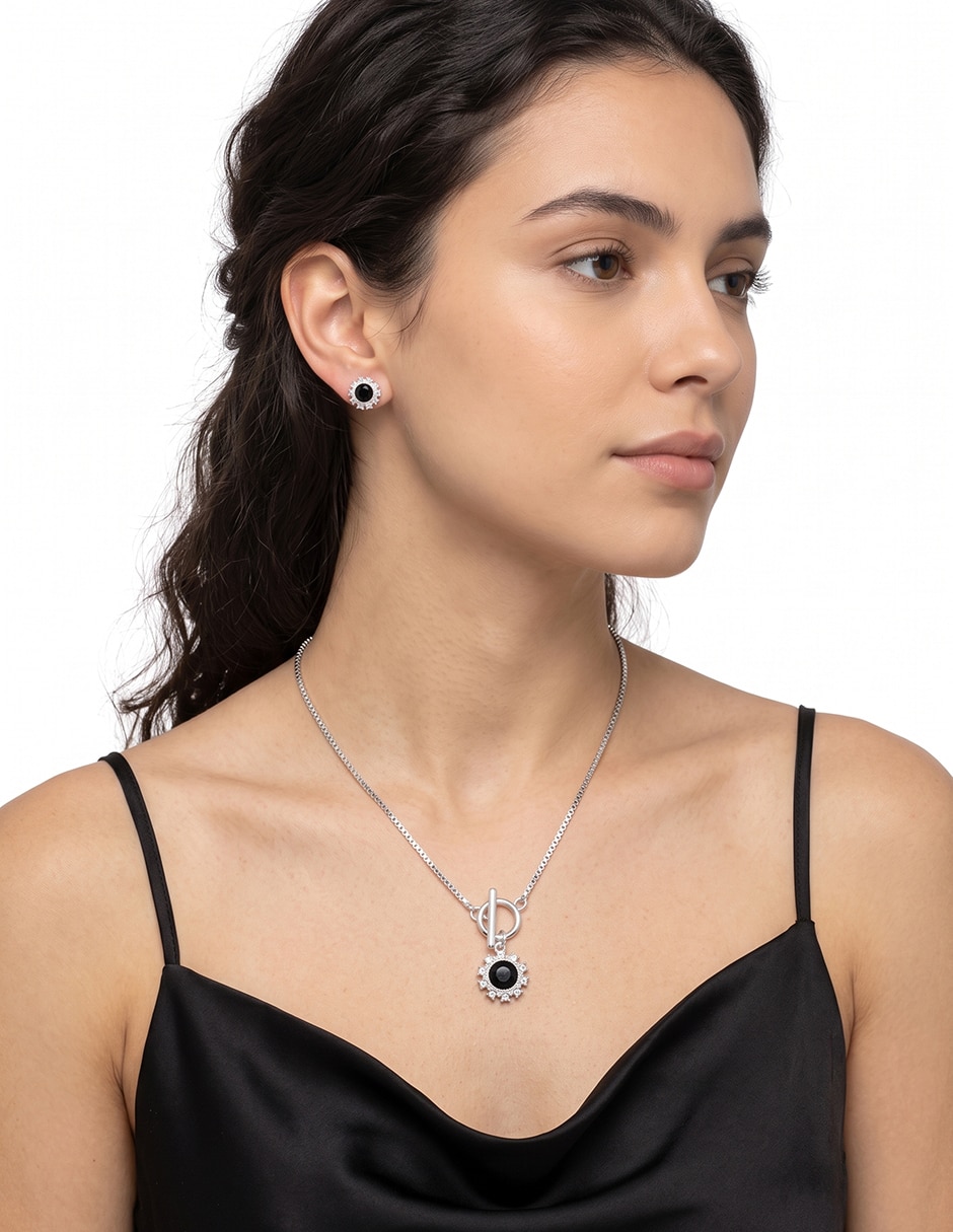 Aretes y collar de aleación de metal 2