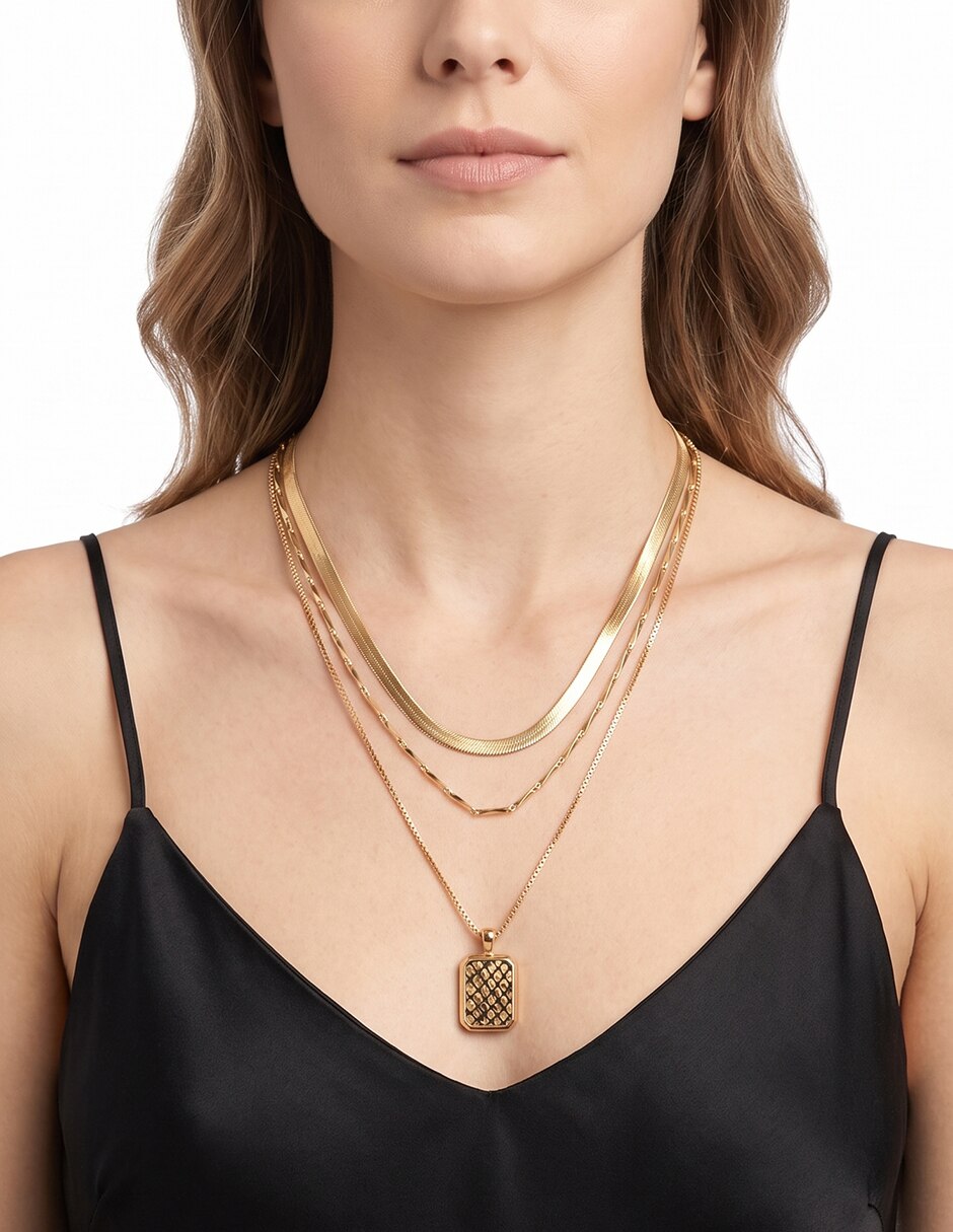 Collar Metallic Textured Color 3