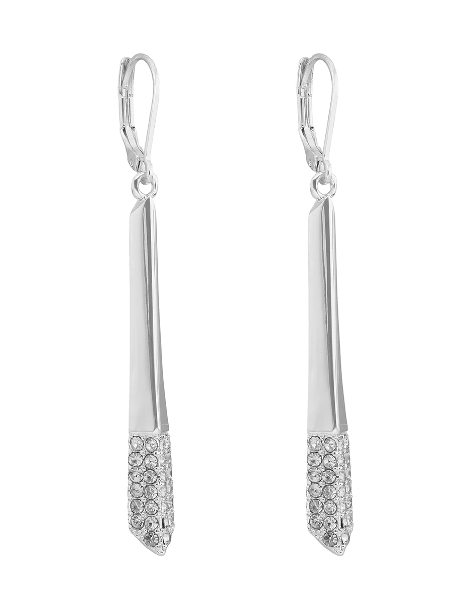 Aretes Checkered Crystal con acabado brillante cristal 2