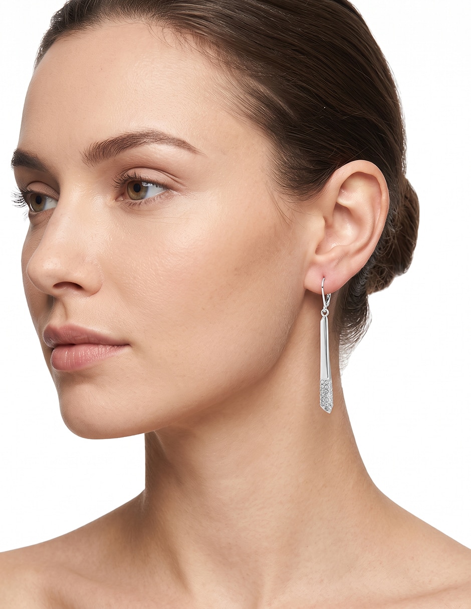 Aretes Checkered Crystal con acabado brillante cristal 3