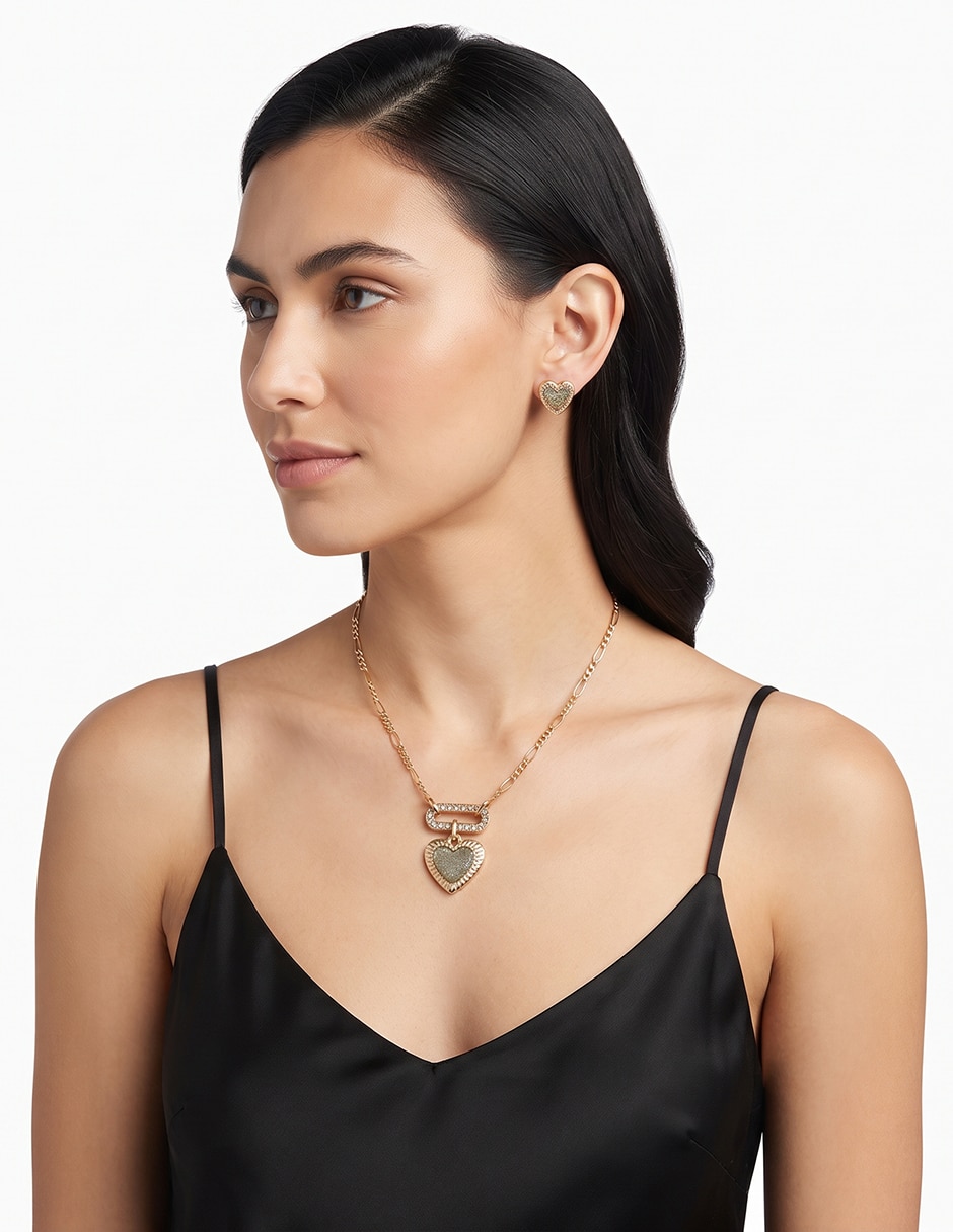 Aretes y collar de aleación de metal 3