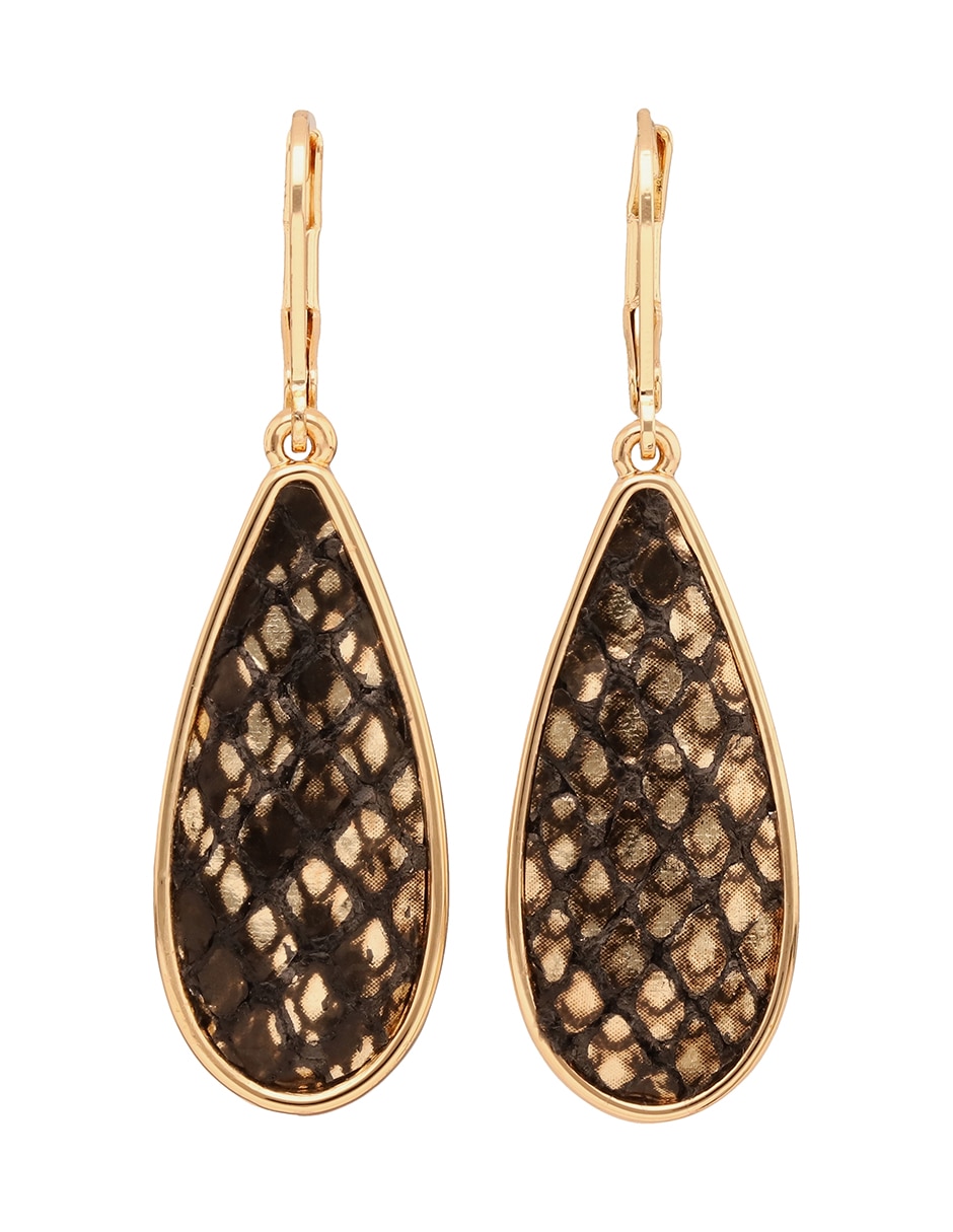 Aretes de gota Metallic Textured Color con acabado pulido Aretes de gota Metallic Textured Color con acabado pulido