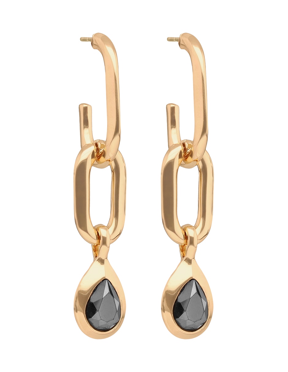 Aretes Jet Hematite Stones con acabado pulido cristal 2