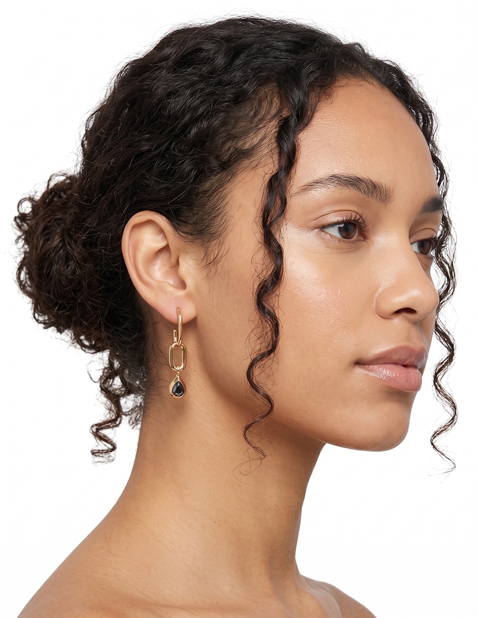 Aretes Jet Hematite Stones con acabado pulido cristal 3