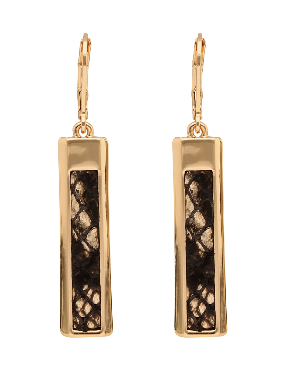 Aretes rectangulares Metallic Textured Color con acabado pulido Aretes rectangulares Metallic Textured Color con acabado pulido
