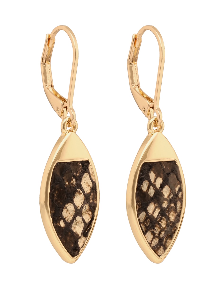 Aretes de gota Metallic Textured Color con acabado pulido 2