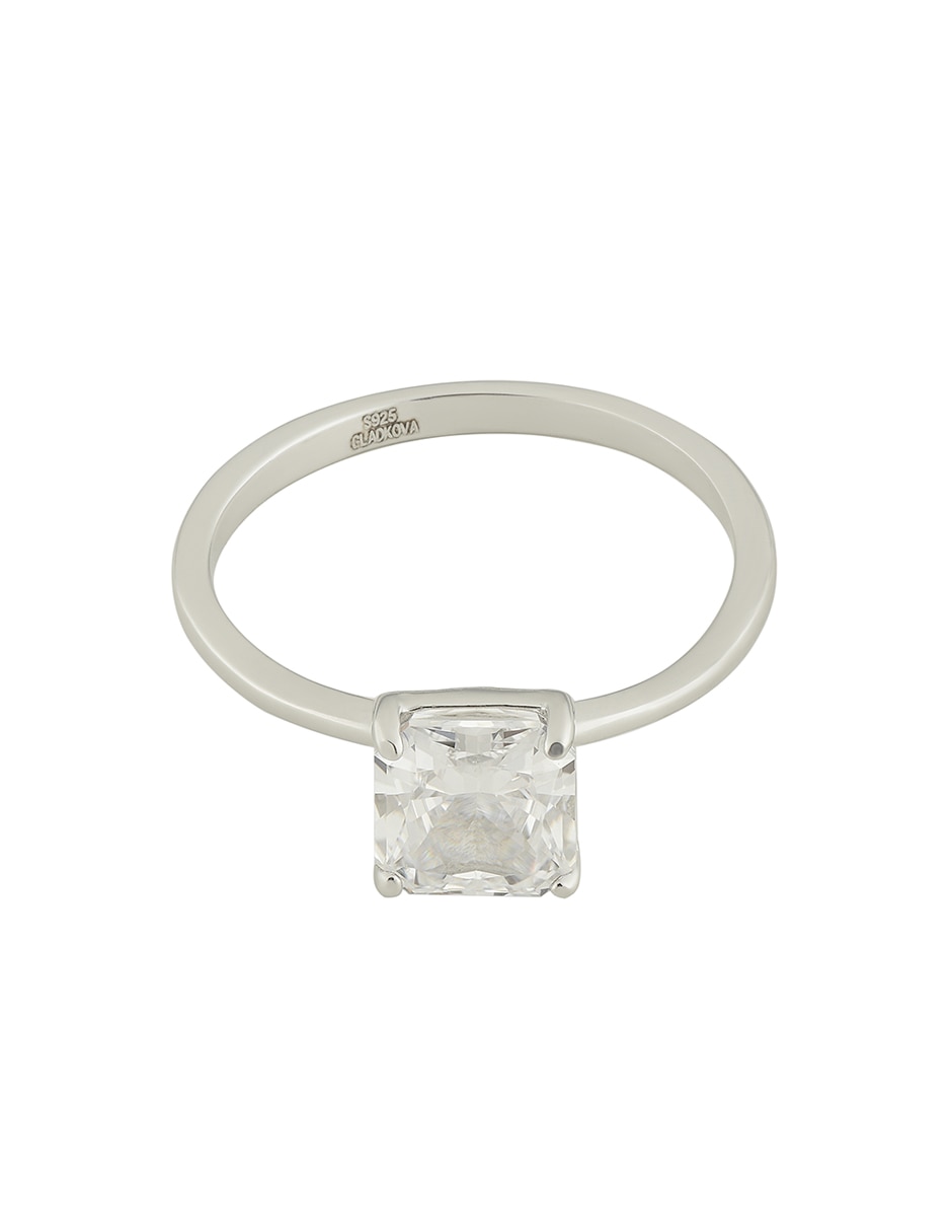 Anillo P 925 de plata zirconia brillante