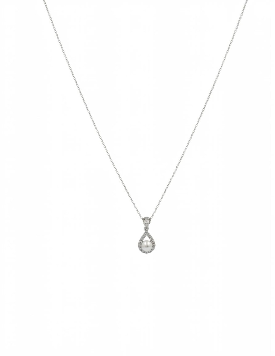 Aretes y collar de acero inoxidable zirconia