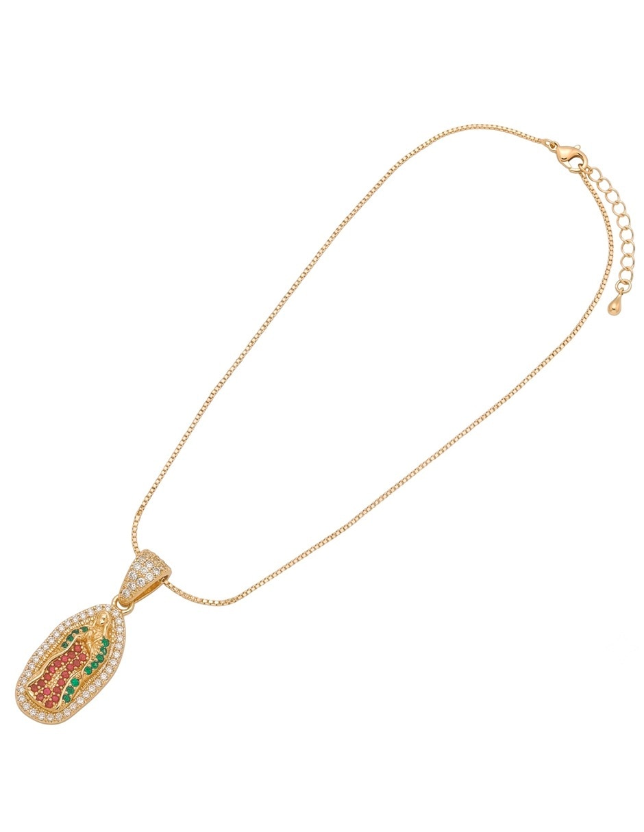 Gargantilla Virgen de Guadalupe acabado baño de oro 18 K 2