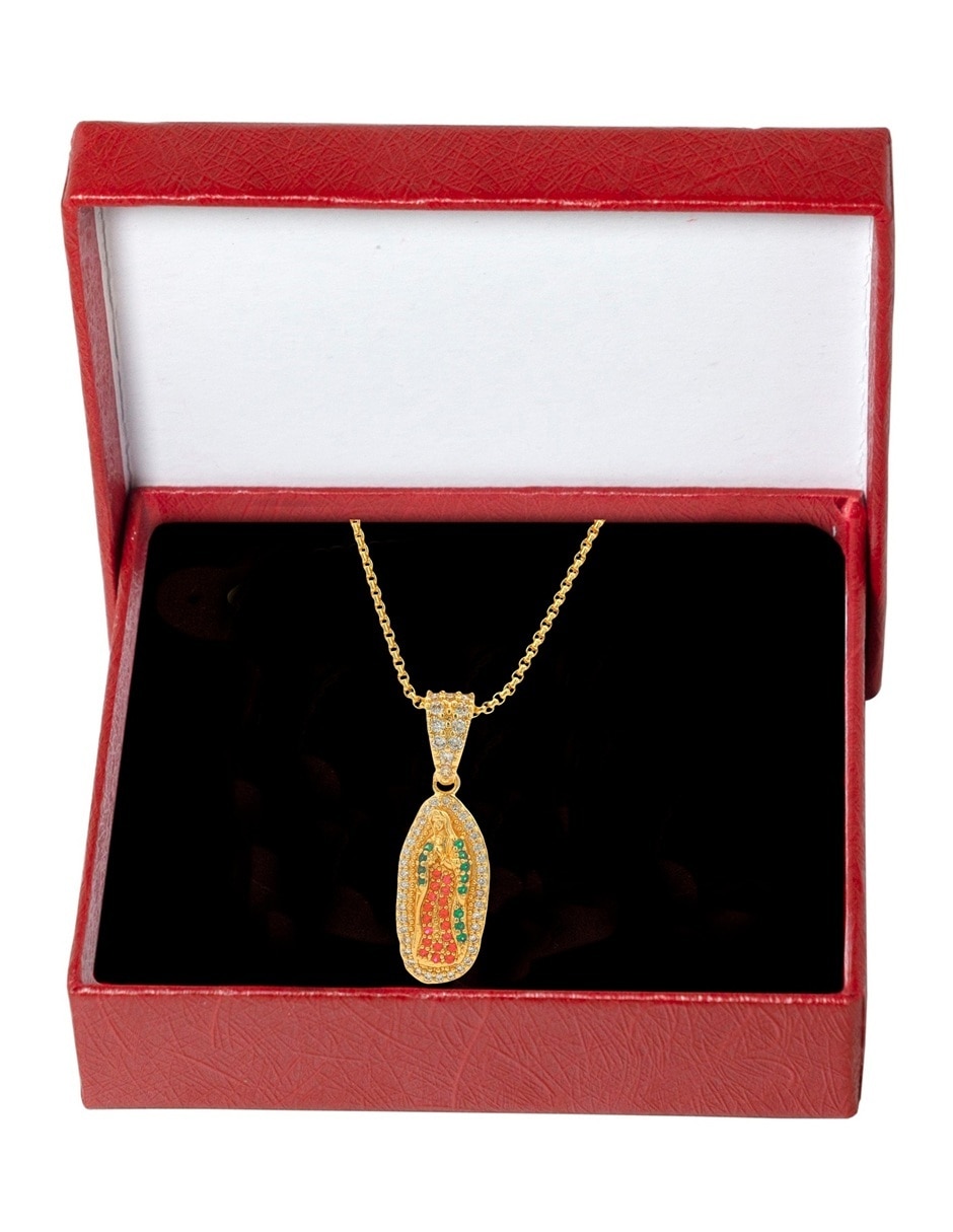 Gargantilla Virgen de Guadalupe acabado baño de oro 18 K 6