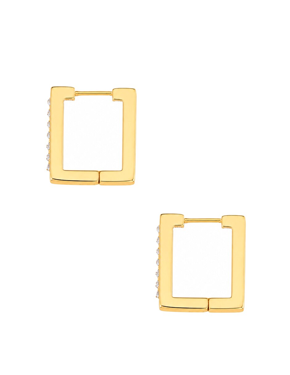 Set de aretes con acabado chapa de oro