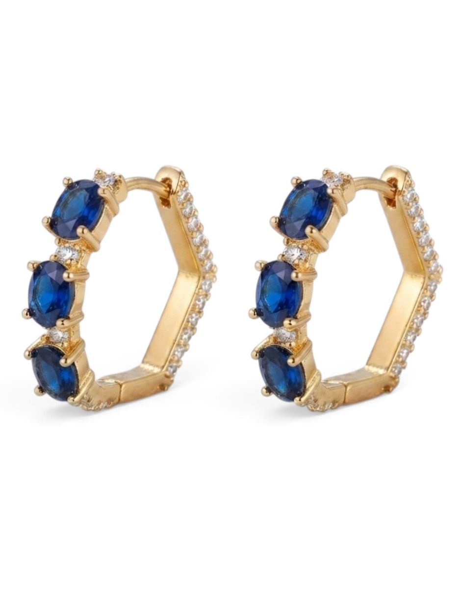 Arracadas de oro laminado 14 k con acabado brillante zirconia cúbica Arracadas de oro laminado 14 k con acabado brillante zirconia cúbica