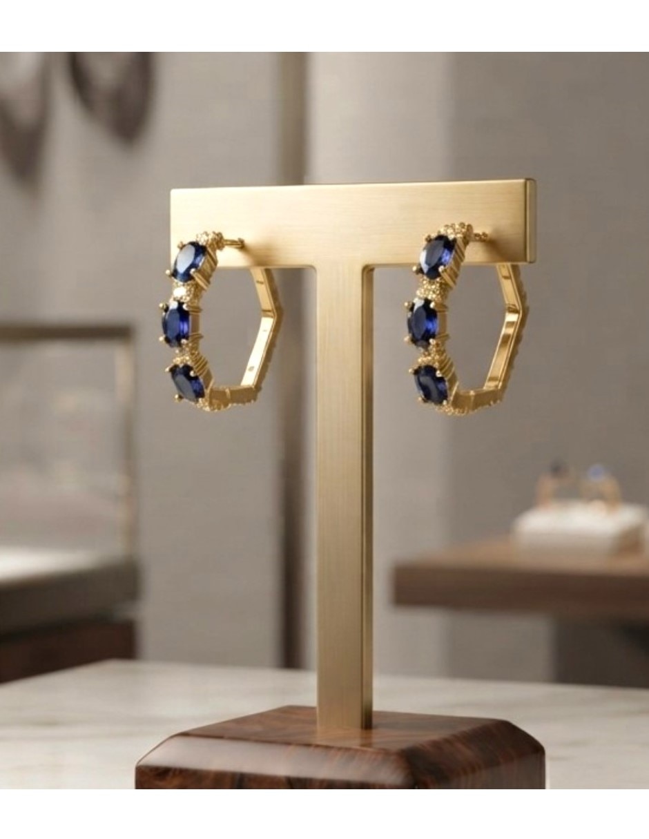Arracadas de oro laminado 14 k con acabado brillante zirconia cúbica 2