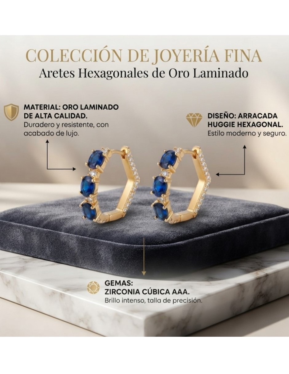 Arracadas de oro laminado 14 k con acabado brillante zirconia cúbica 4
