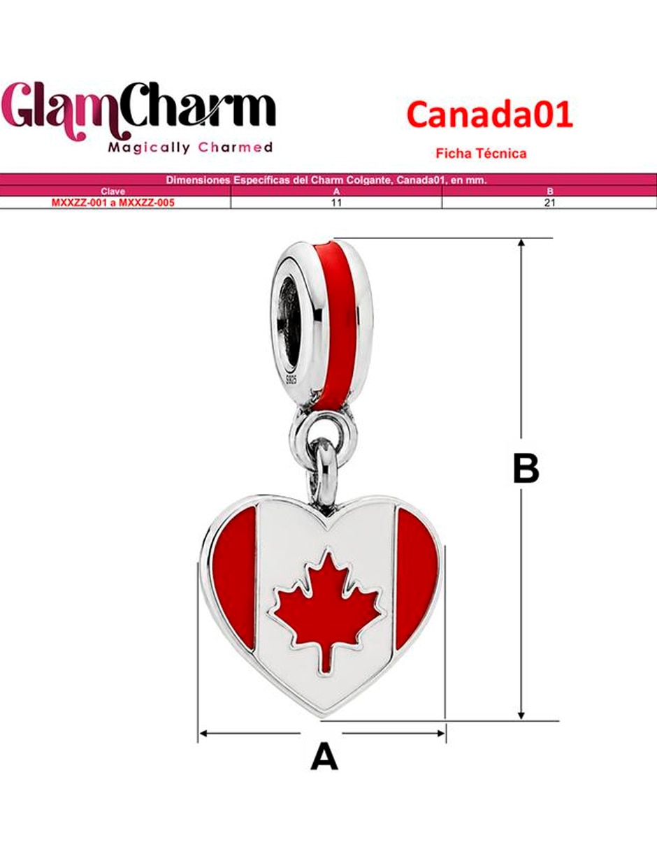 Charm para pulseras semicircular 6