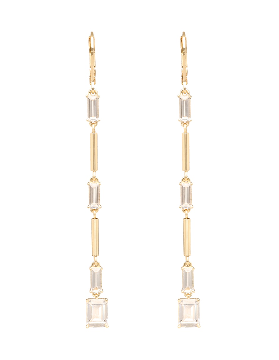 Aretes cuadrados Landyn con acabado brillante cristal