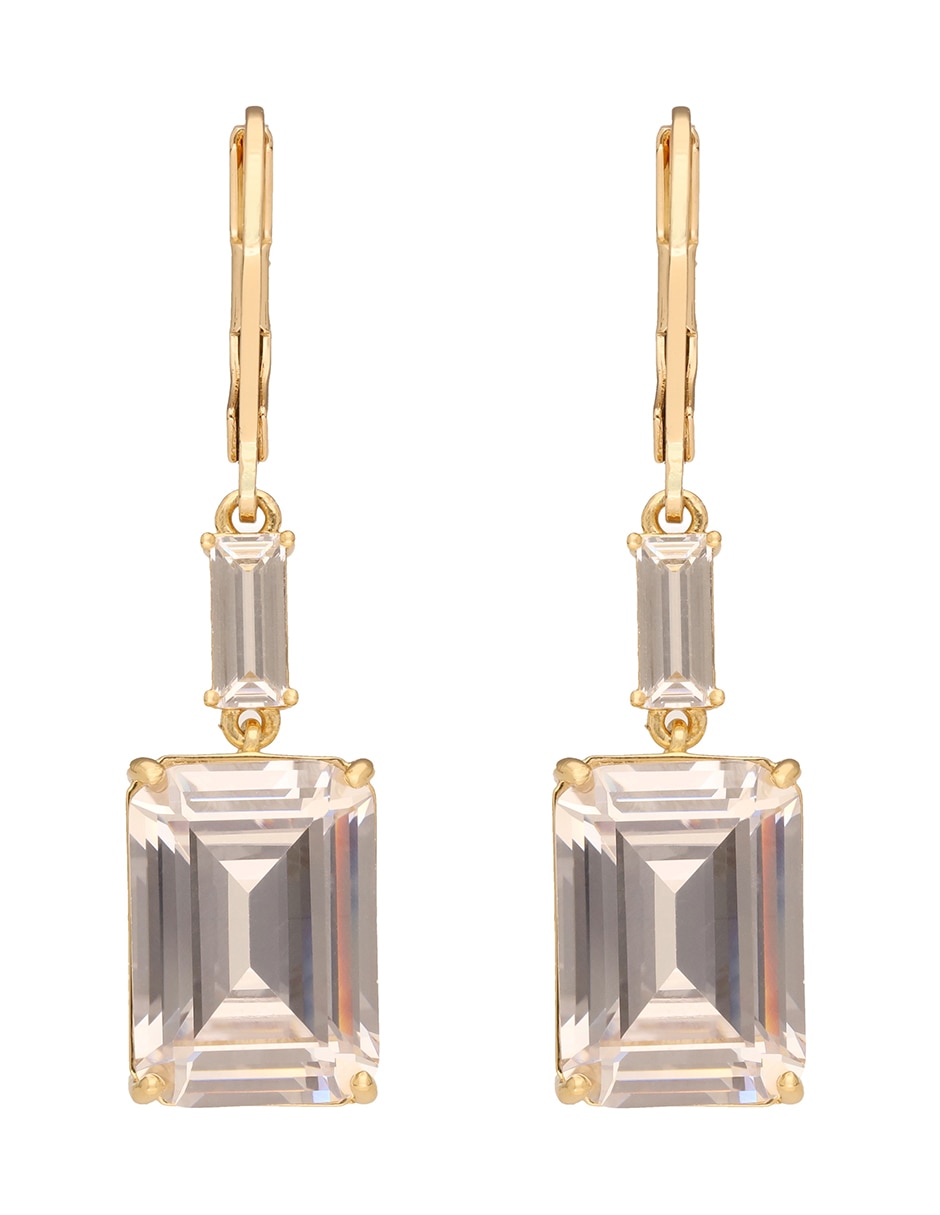 Aretes cuadrados Landyn con acabado brillante cristal
