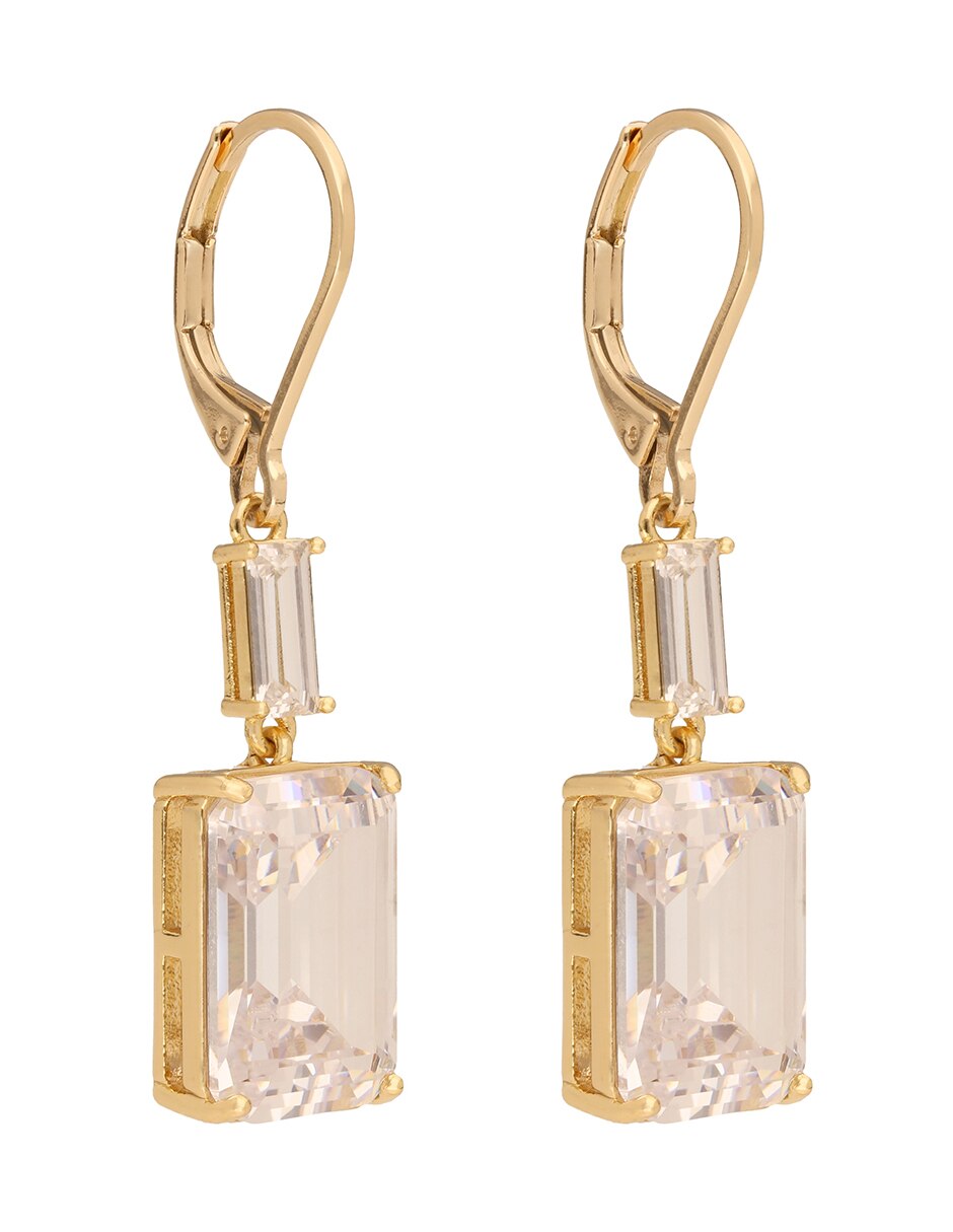 Aretes cuadrados Landyn con acabado brillante cristal 2