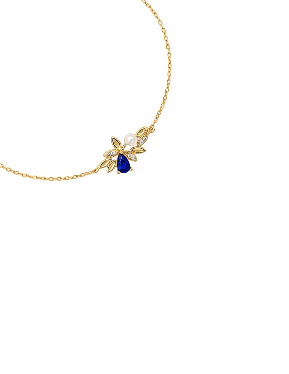 Pulsera de plata con circonita P 925 Naturaleza acabado brillante 2