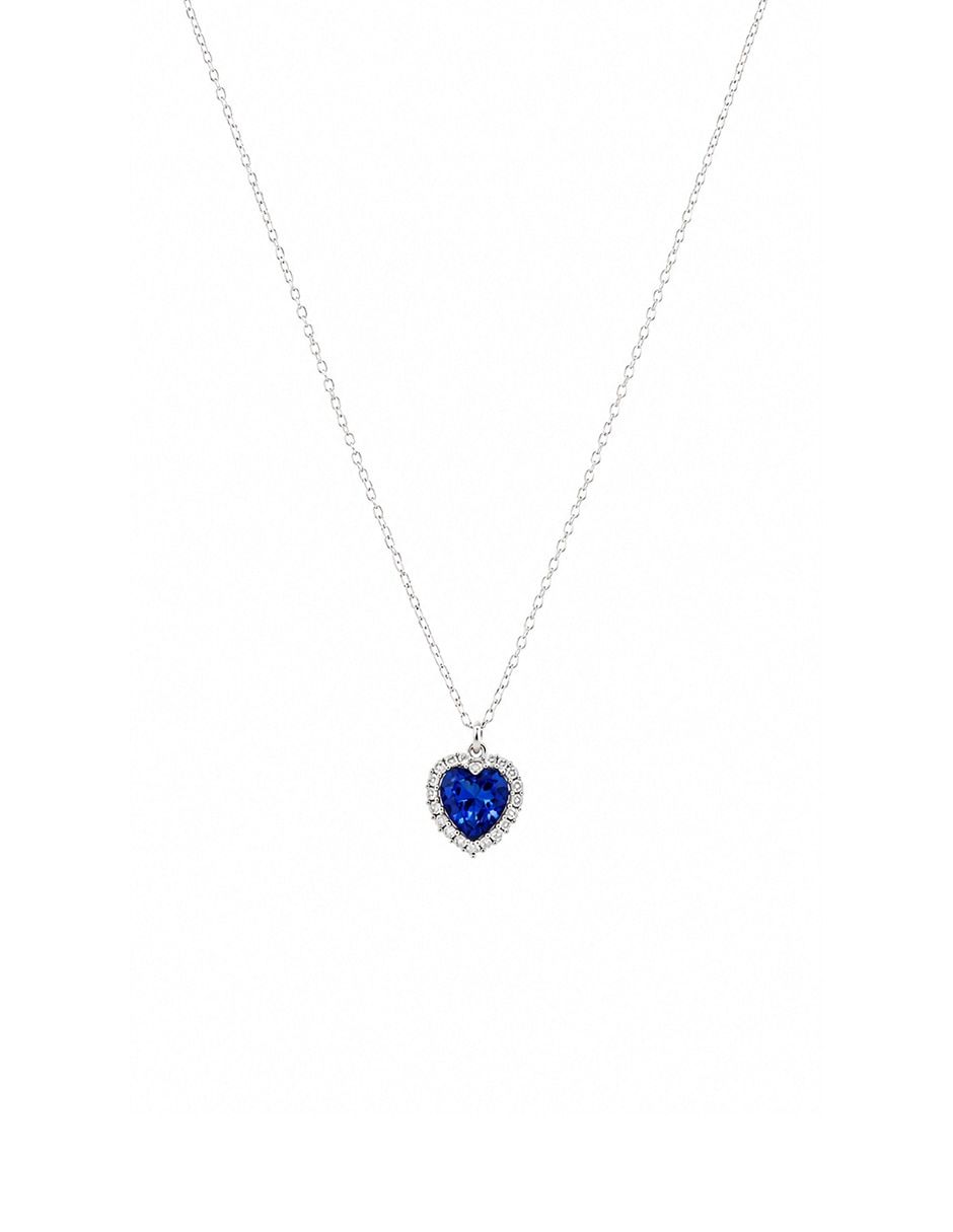 Collar con dije de corazón CIRCONIA Y MICRO PAVÉ