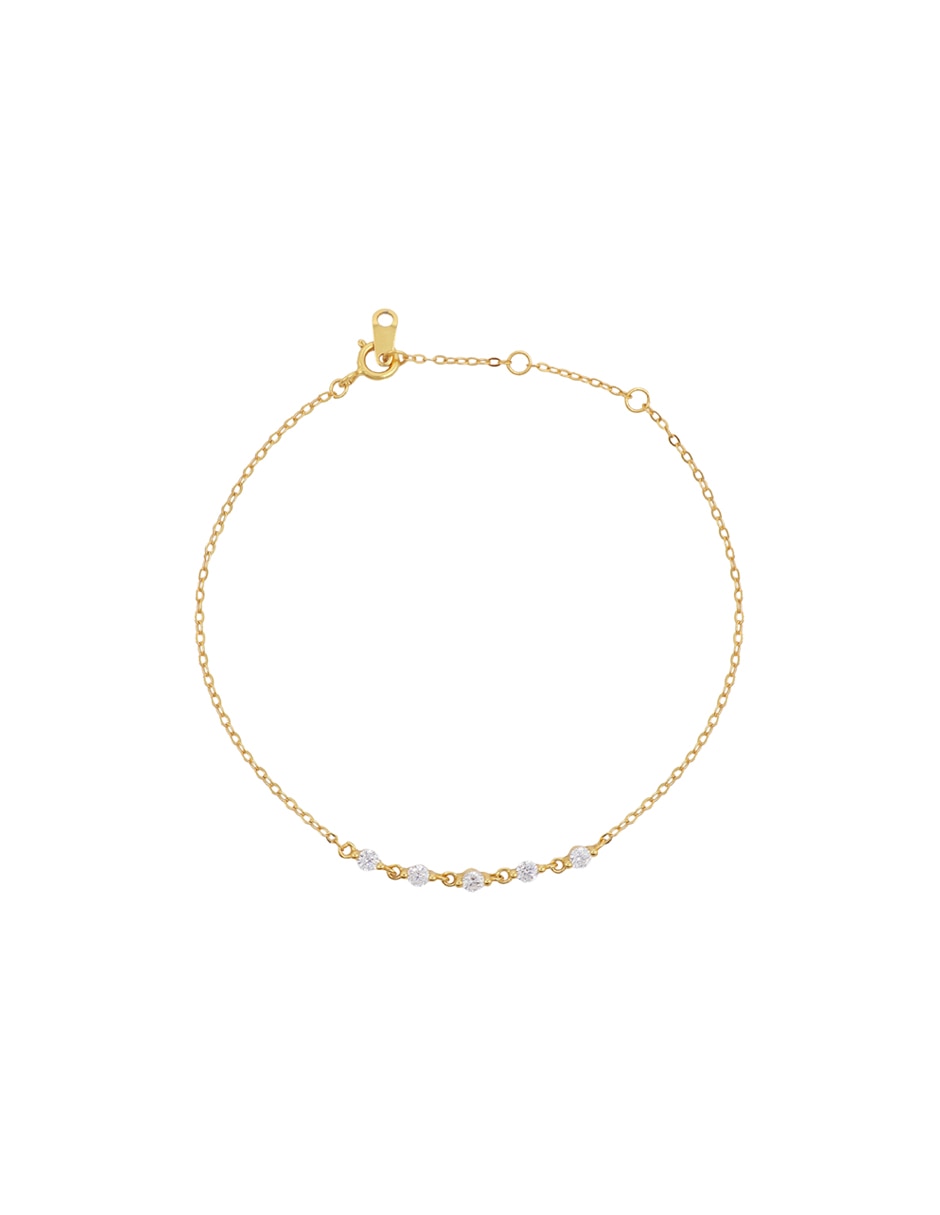 Pulsera de plata con zirconia cúbica P 925 Destellos Cristal acabado brillante Pulsera de plata con zirconia cúbica P 925 Destellos Cristal acabado brillante