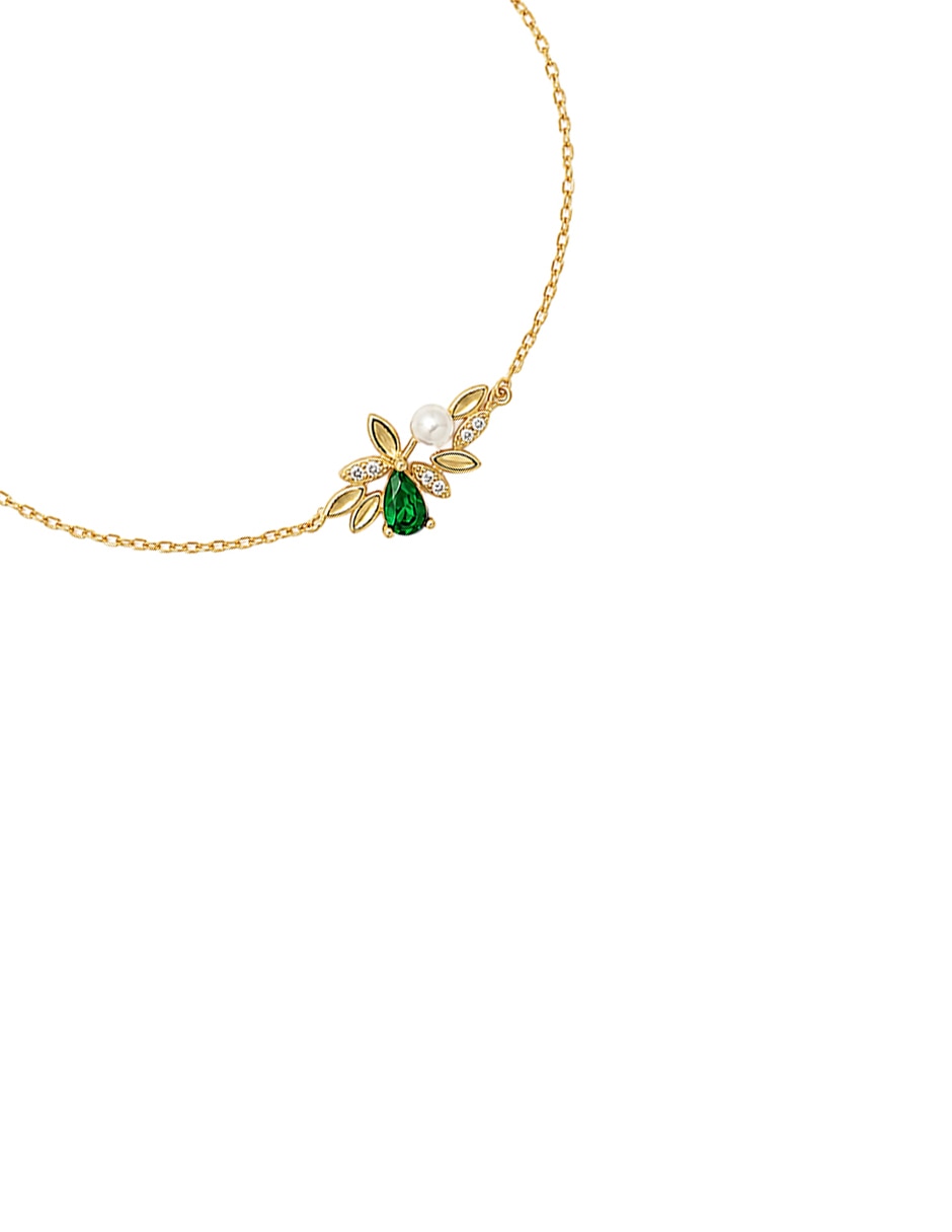 Pulsera de plata con circonita P 925 Naturaleza acabado brillante 2