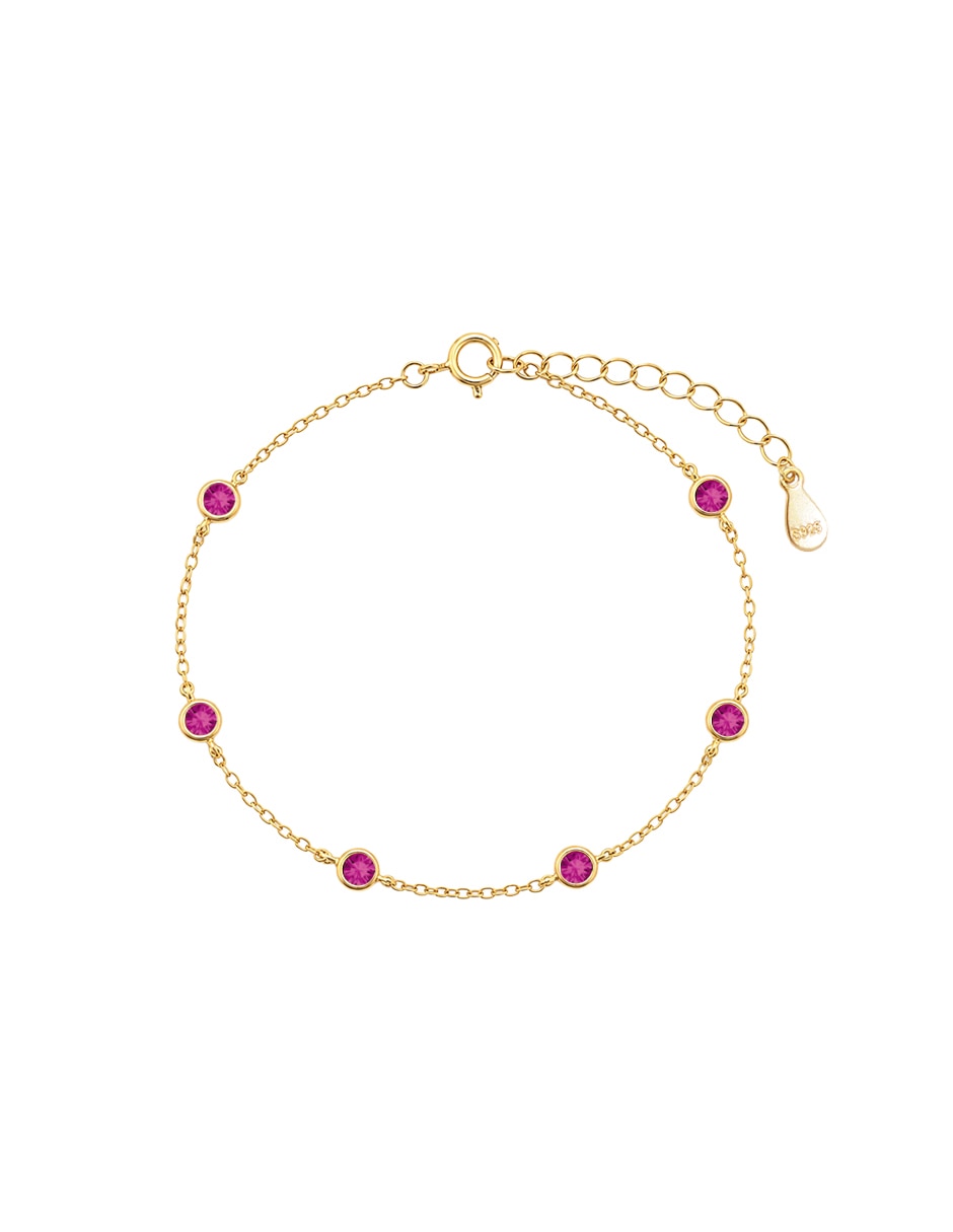 Pulsera de plata con zirconia cúbica P 925 Destellos De Color acabado brillante