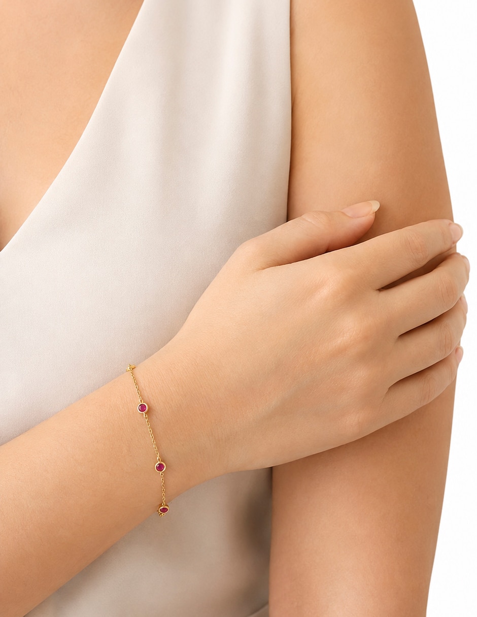 Pulsera de plata con zirconia cúbica P 925 Destellos De Color acabado brillante 3