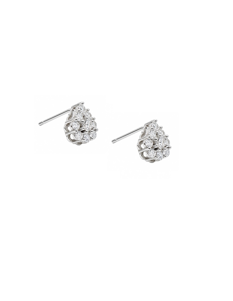Aretes de gota de plata P 925 con acabado pavé 2