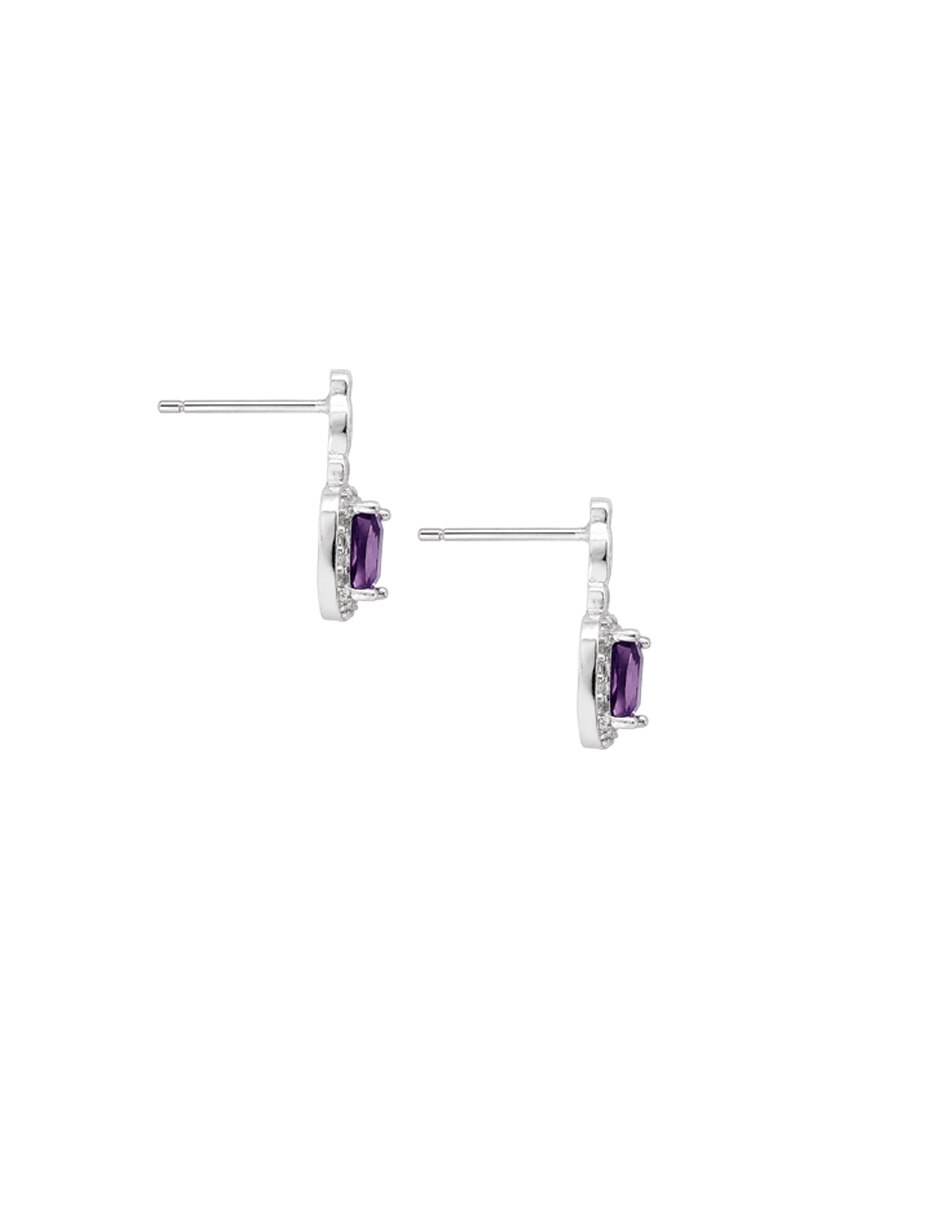 Aretes cuadrados Clásico Circuadrado de plata P 925 con acabado pavé 3