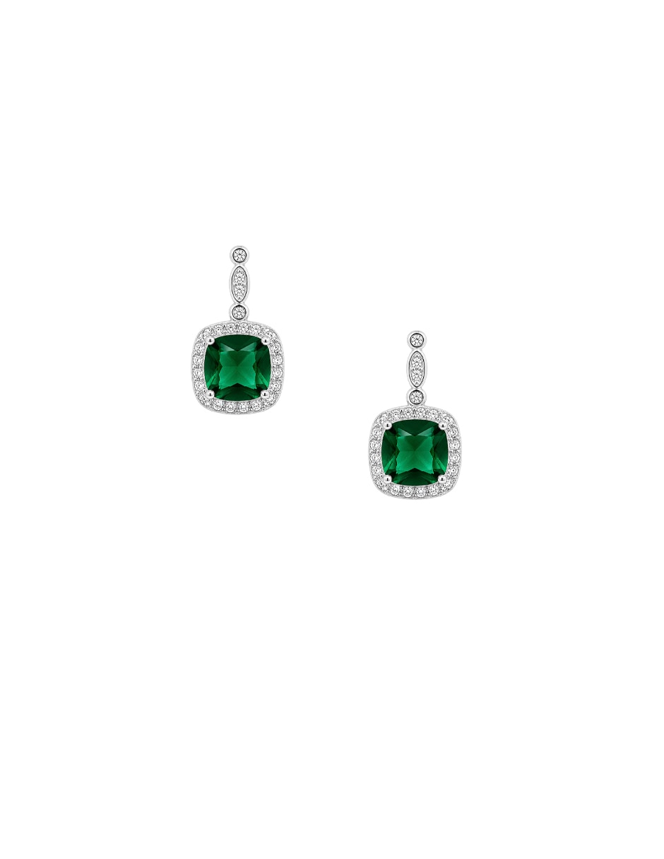Aretes cuadrados Clásico Circuadrado de plata P 925 con acabado pavé Aretes cuadrados Clásico Circuadrado de plata P 925 con acabado pavé