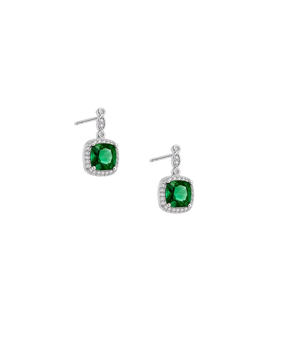 Aretes cuadrados Clásico Circuadrado de plata P 925 con acabado pavé 2