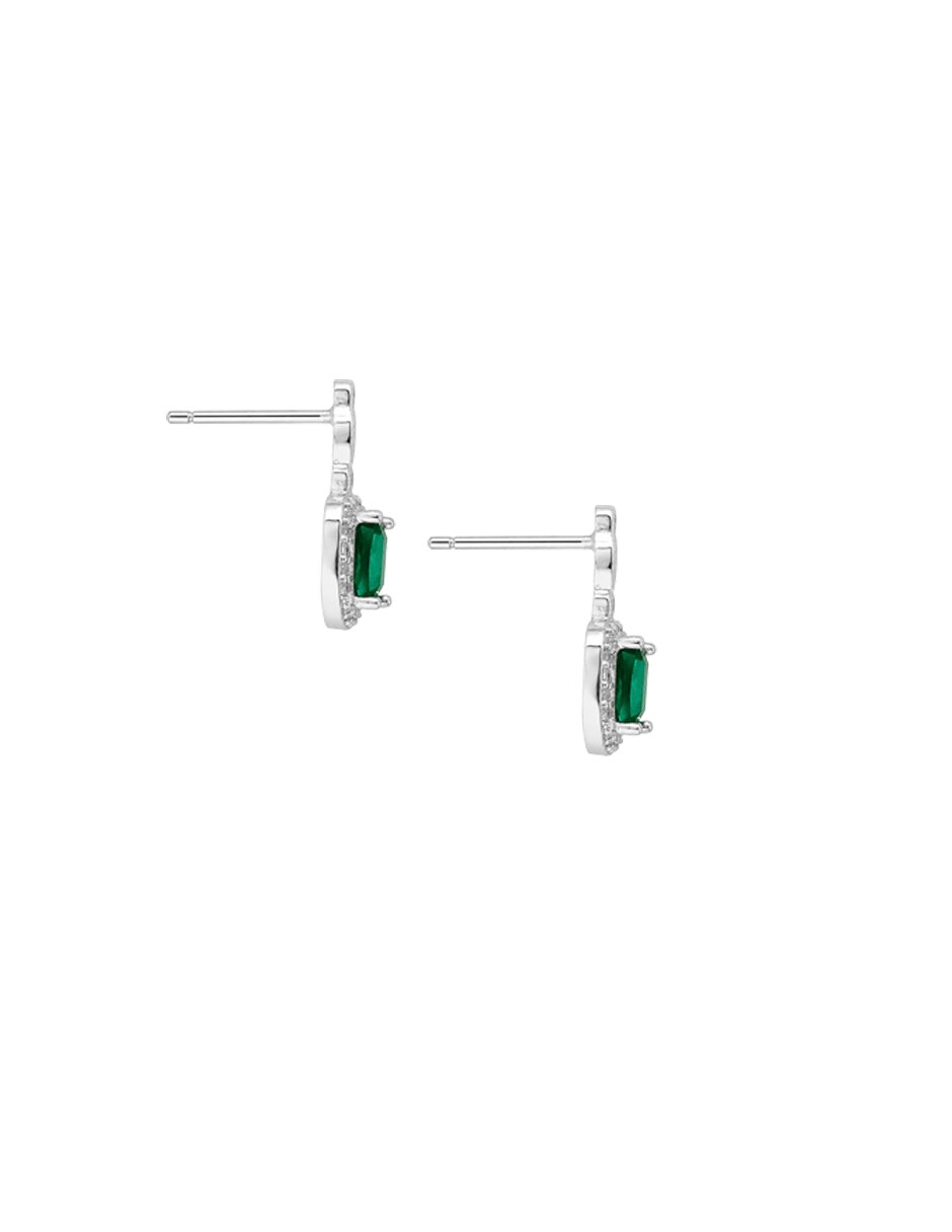 Aretes cuadrados Clásico Circuadrado de plata P 925 con acabado pavé 3