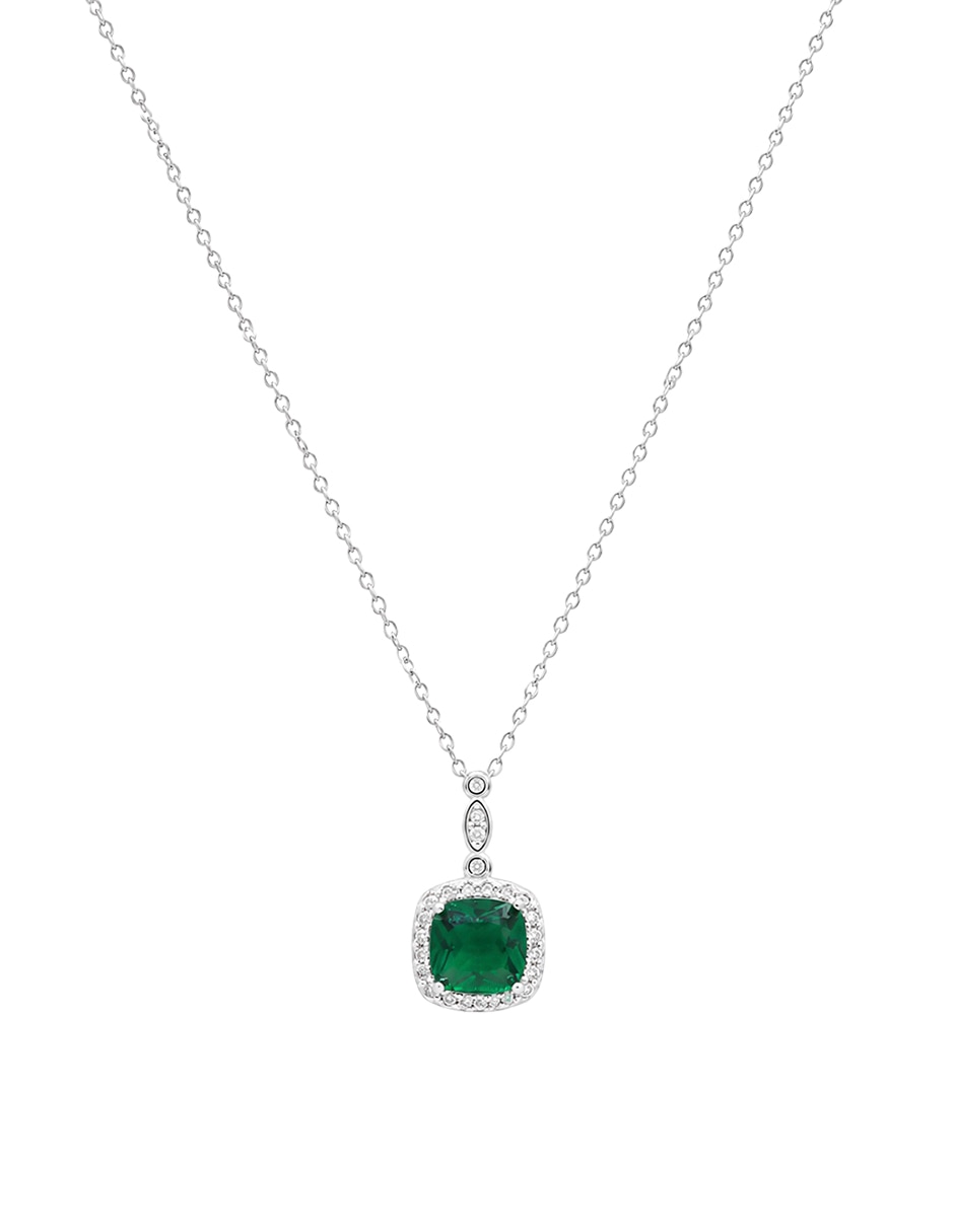 Collar con dije cuadrado CLÁSICO CIRCUADRADO de plata P 925