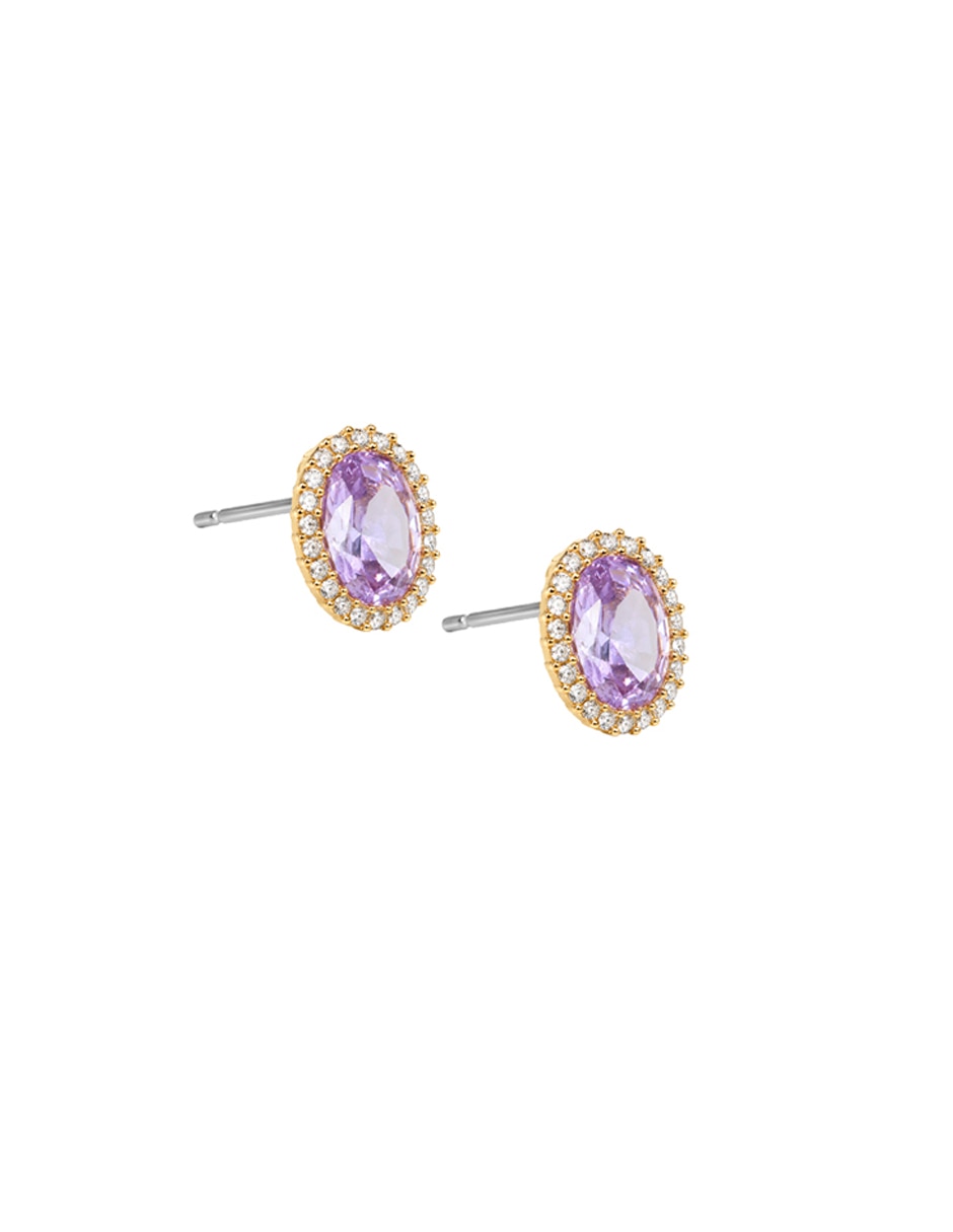 Broqueles ovalados Circonia Color con acabado pavé 2