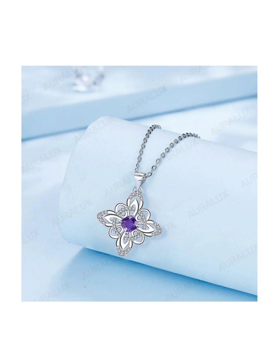 Set collar friends de plata 10 k amatista