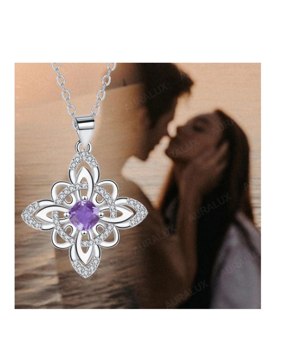 Set collar friends de plata 10 k amatista