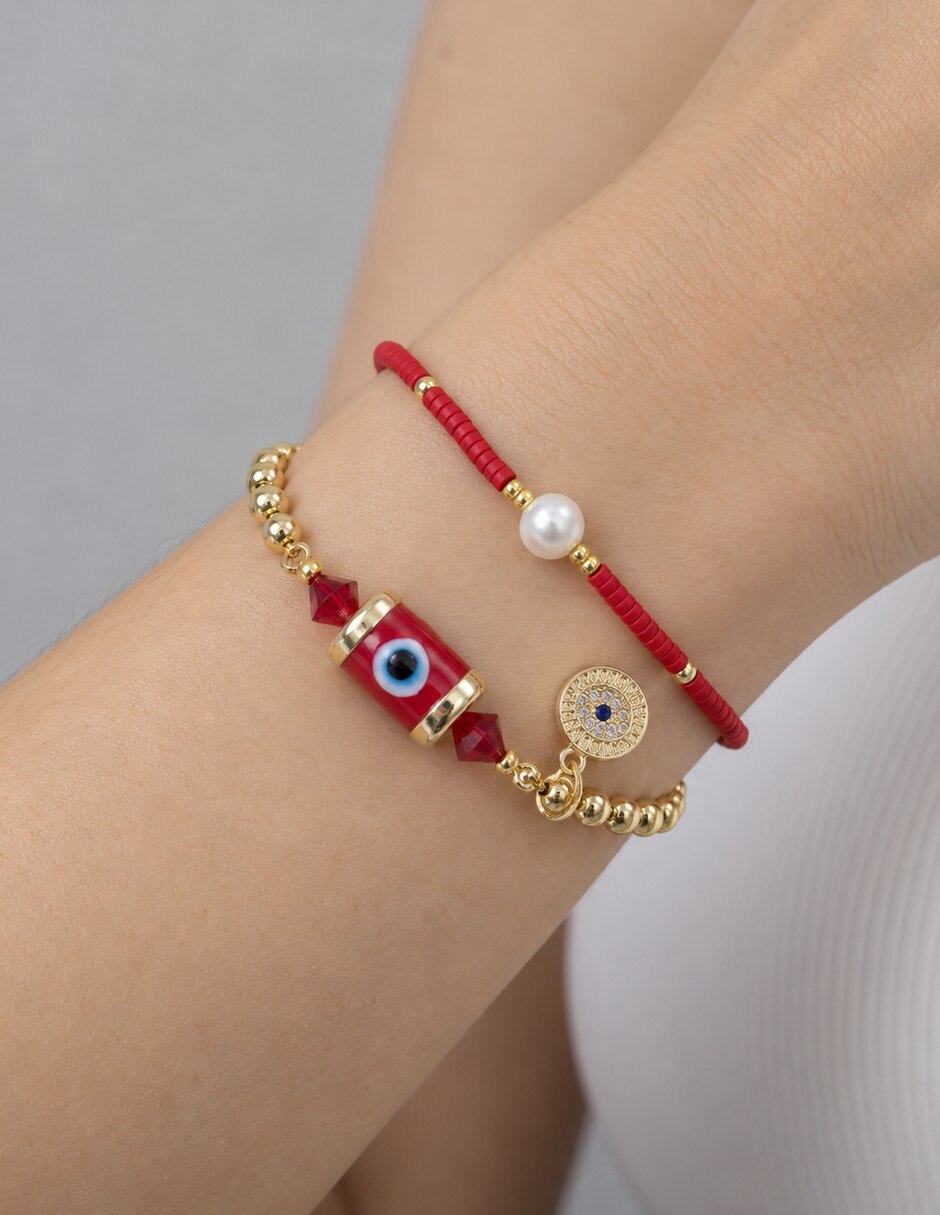 Set de pulsera de oro amarillo 18 k