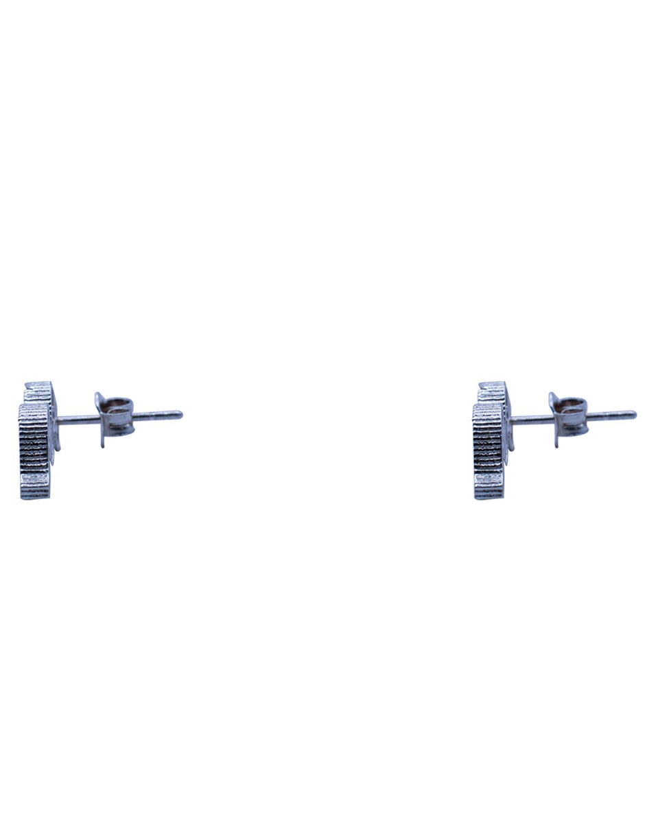 Aretes cortos de plata P.925 con acabado brillante zirconia
