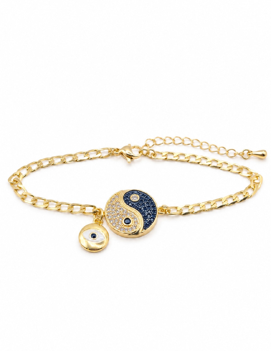 Pulsera de oro con zirconia 18 k