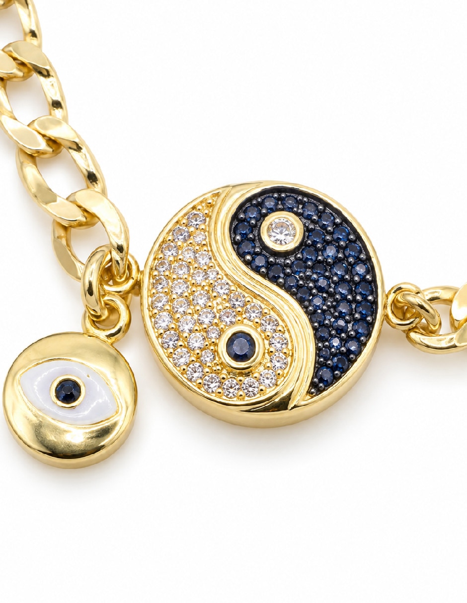 Pulsera de oro con zirconia 18 k 3