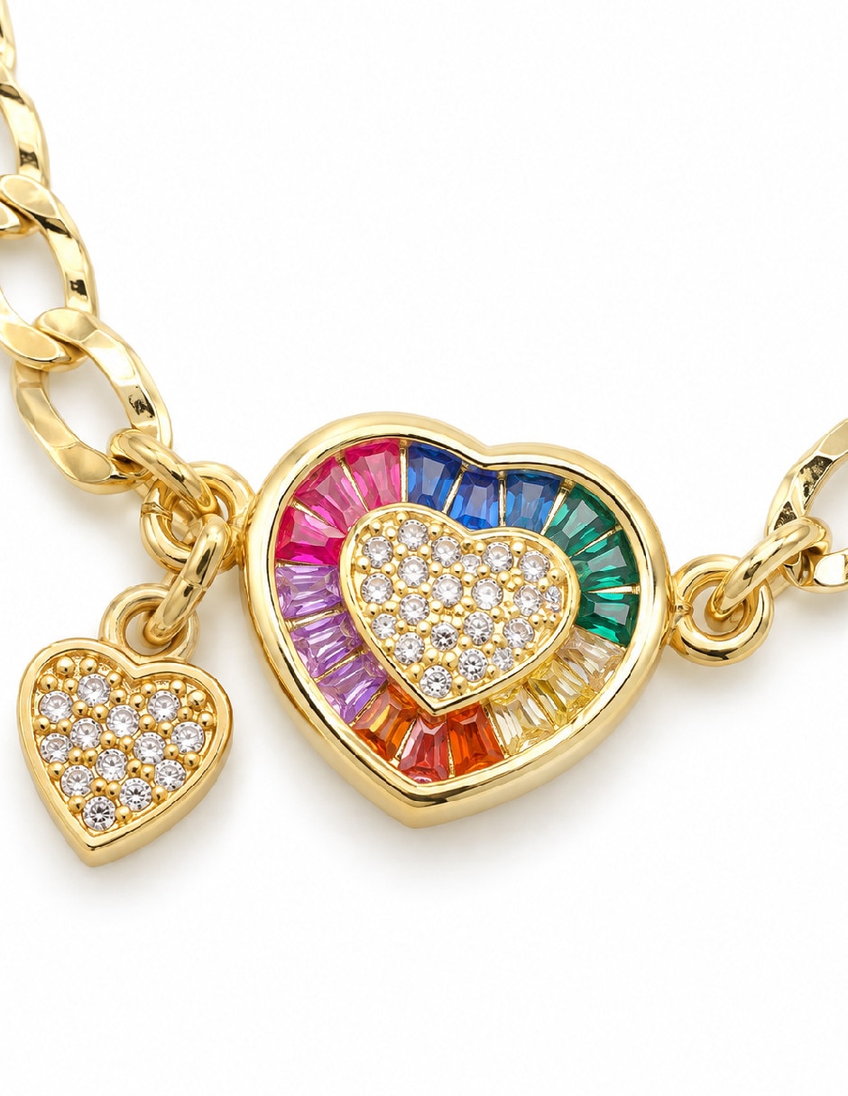 Pulsera de oro con zirconia 18 k 2