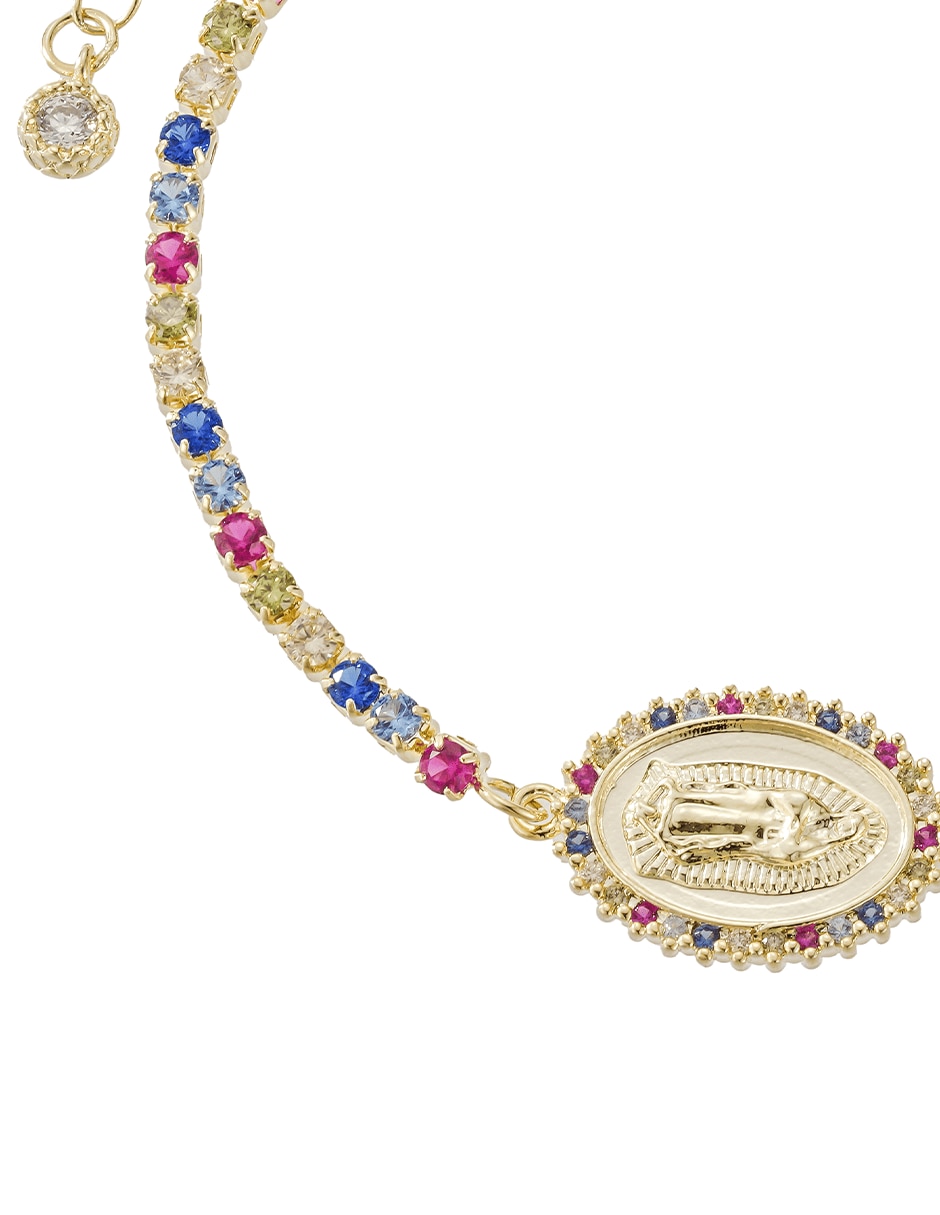 Pulsera con zirconia acabado baño de oro 14 K 2