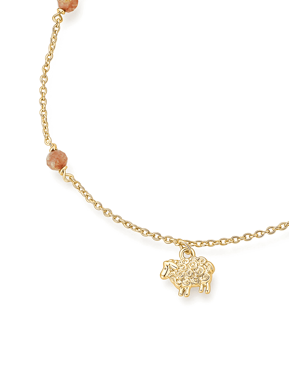 Pulsera con morganita acabado baño de oro 14 K 2
