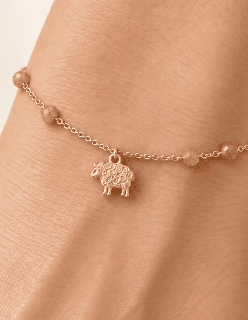Pulsera con morganita acabado baño de oro 14 K 3