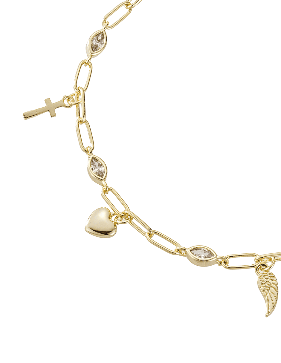 Pulsera con zirconia acabado baño de oro 14 K 2