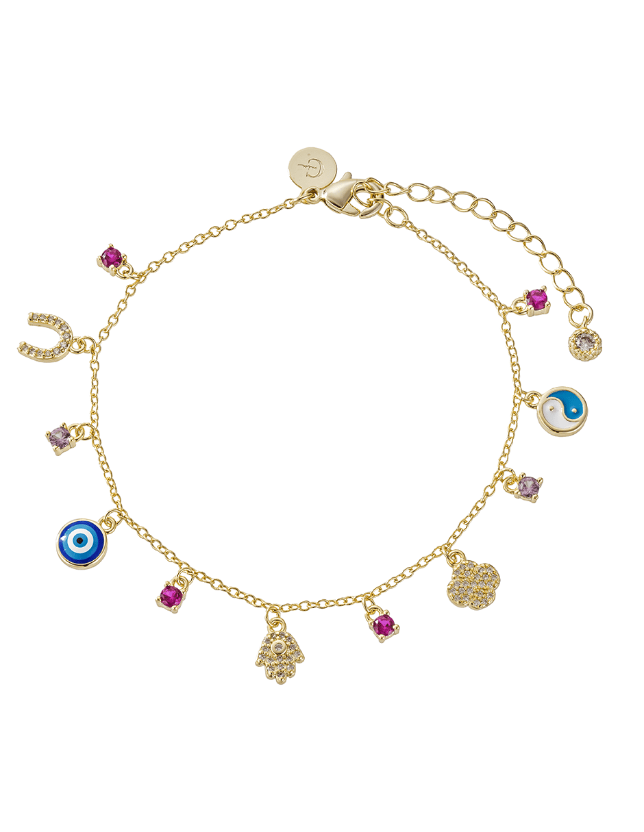 Pulsera Carmen Mía con zirconia acabado baño de oro 14 K